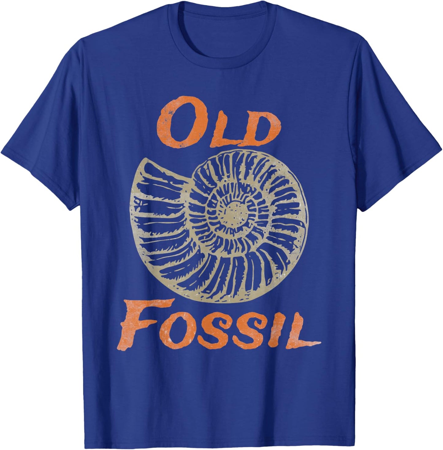 Old Fossil pun - Cheeky age joke - Ammonite marine fossil T-Shirt - T-Shirt | Royal