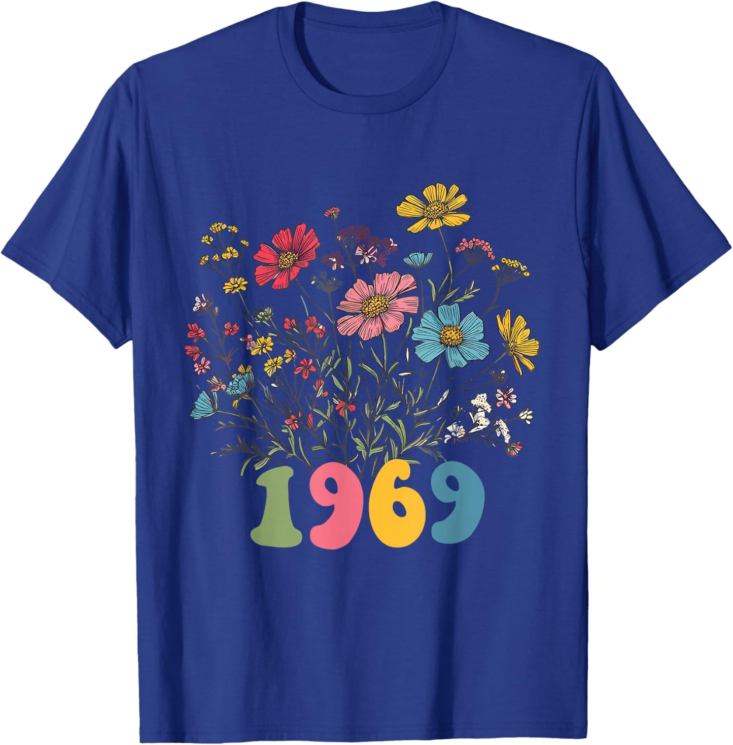 Wildflower Born 1969 56th Birthday 1969 birthday T-Shirt - T-Shirt | Royal