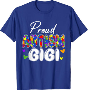 Proud Autism Gigi Grandma Matching Family Autism Awareness T-Shirt - T-Shirt | Royal