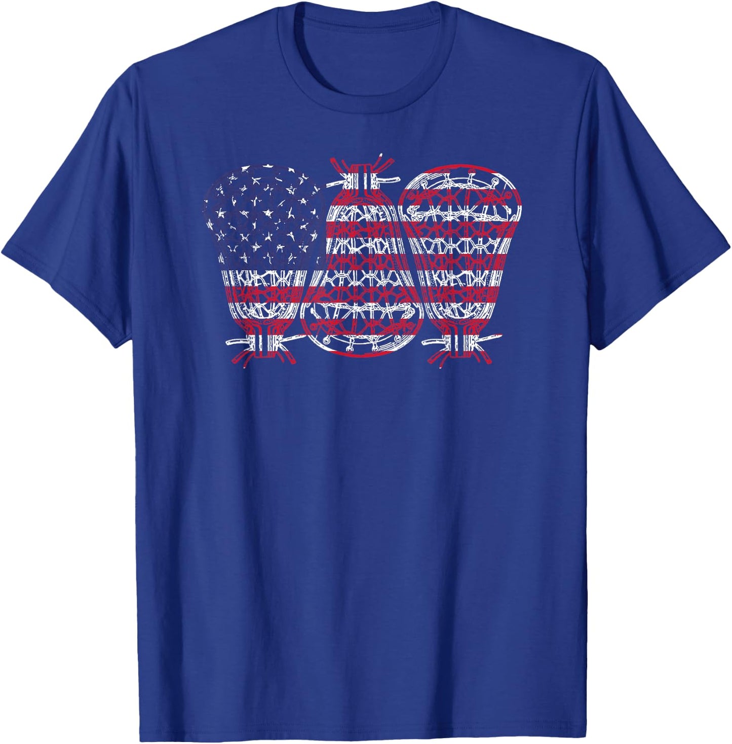 Lacrosse USA Flag Lacrosse Player men woman kids T-Shirt - T-Shirt | Royal