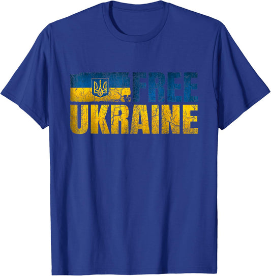 Ukraine Free Shirts Support Ukrainians Ukraine Flag T-Shirt - T-Shirt | Royal