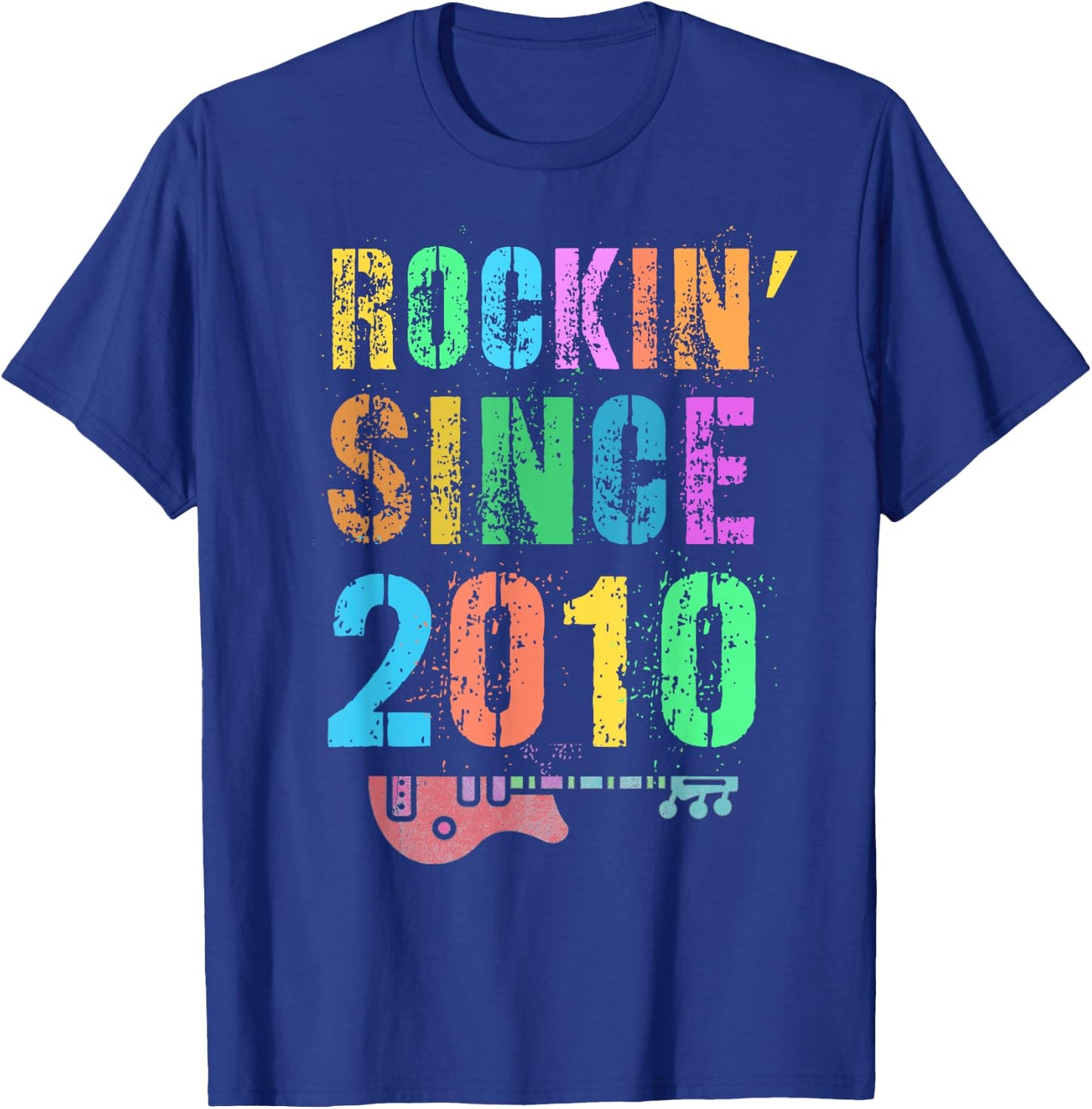 Vintage Rockin' Since 2010 Rockstar 16th Birthday Boy Girl T-Shirt - T-Shirt | Royal