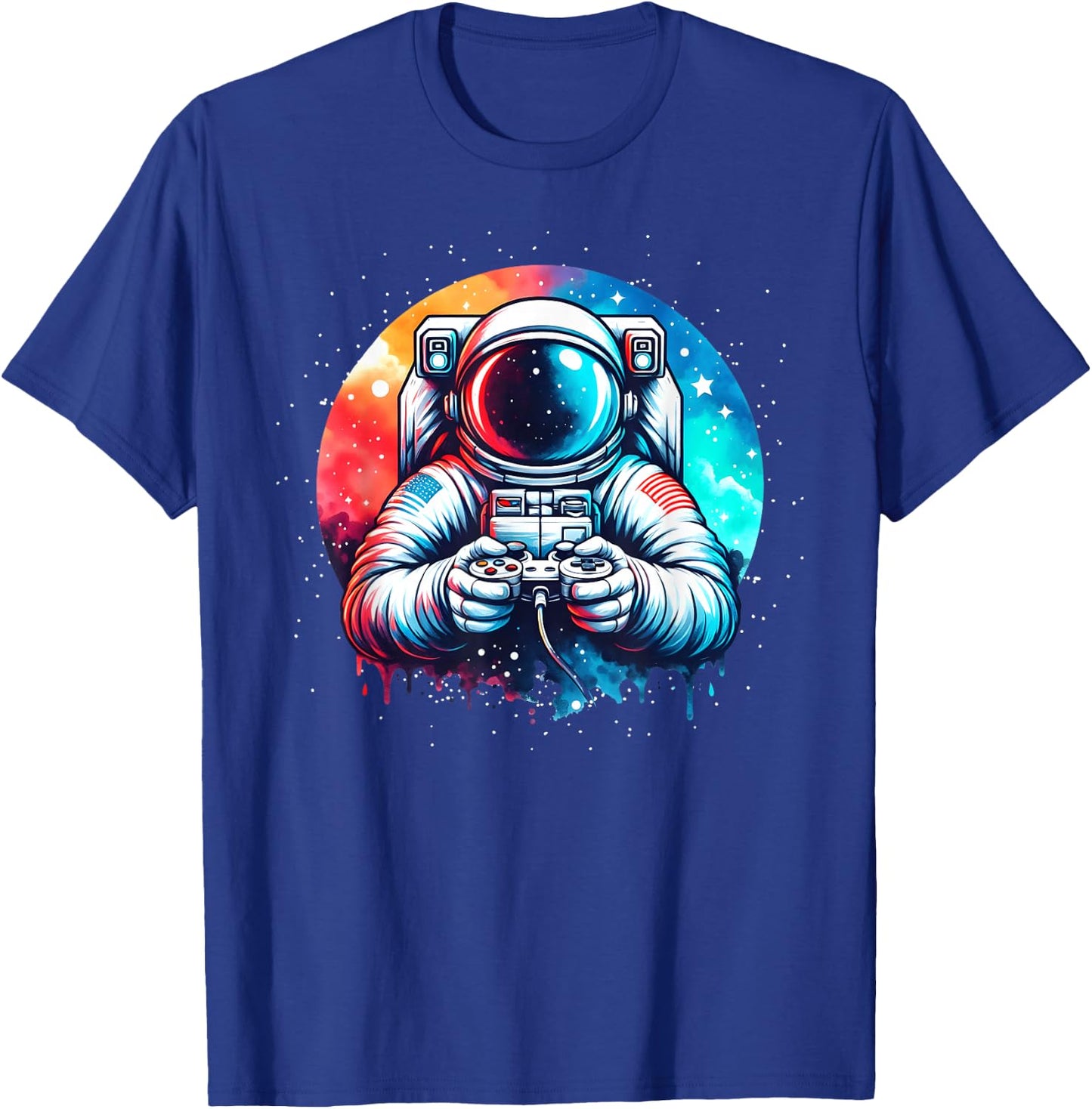 Funny Astronaut Space Gaming Planet Science Solar System T-Shirt - T-Shirt | Royal
