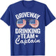 Beer Driveway Drinker US Flag Driveway Drinking Team Captain T-Shirt - T-Shirt | Royal
