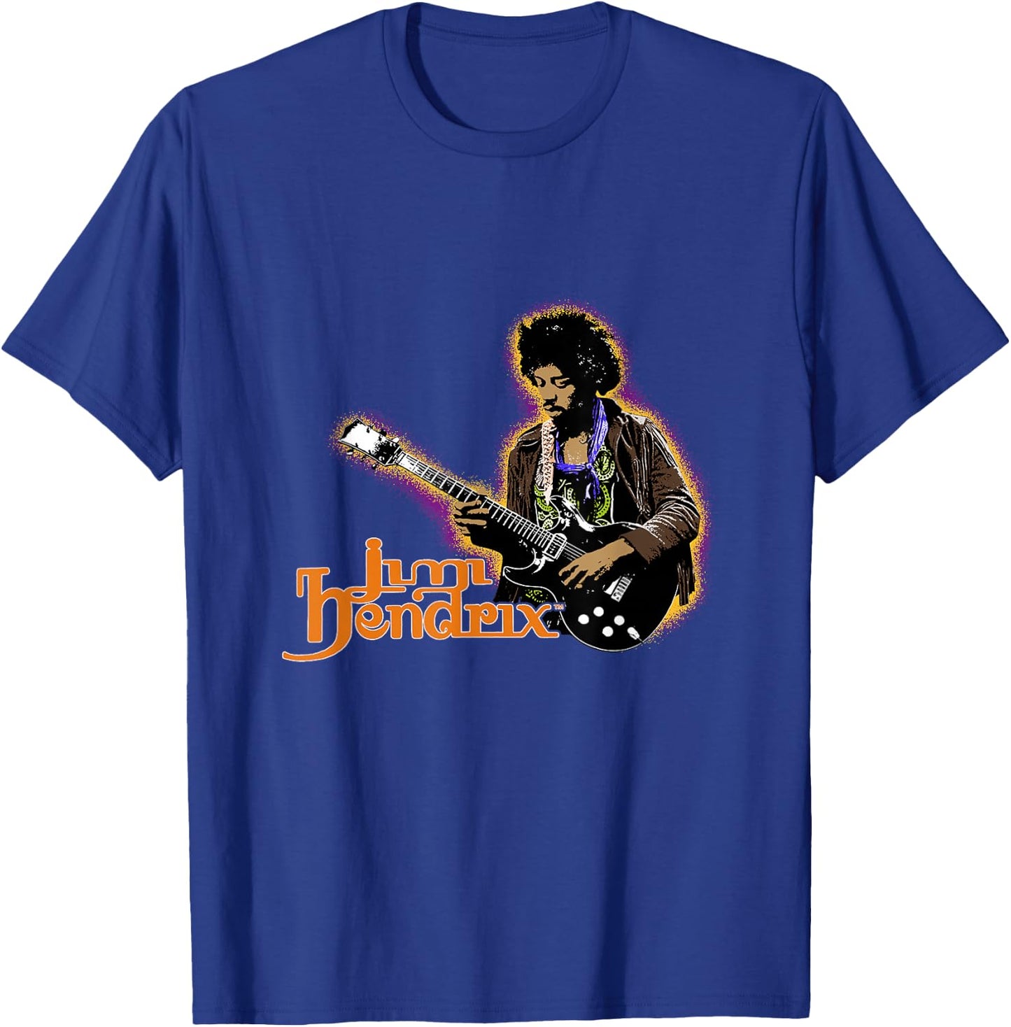 Jimi Hendrix Men's Autumn Glow Cotton Polyester Blend , Black, Small T-Shirt - T-Shirt | Royal