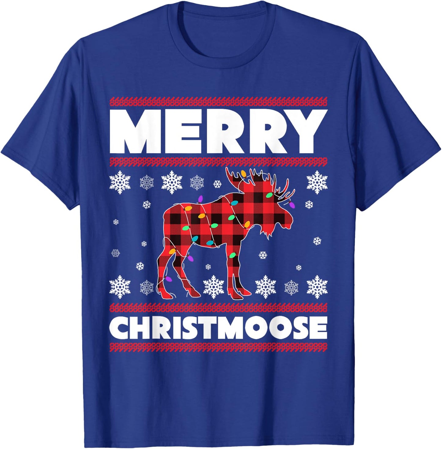 Merry Christmoose Christmas Moose Lover Xmas Holiday Gift T-Shirt - T-Shirt | Royal