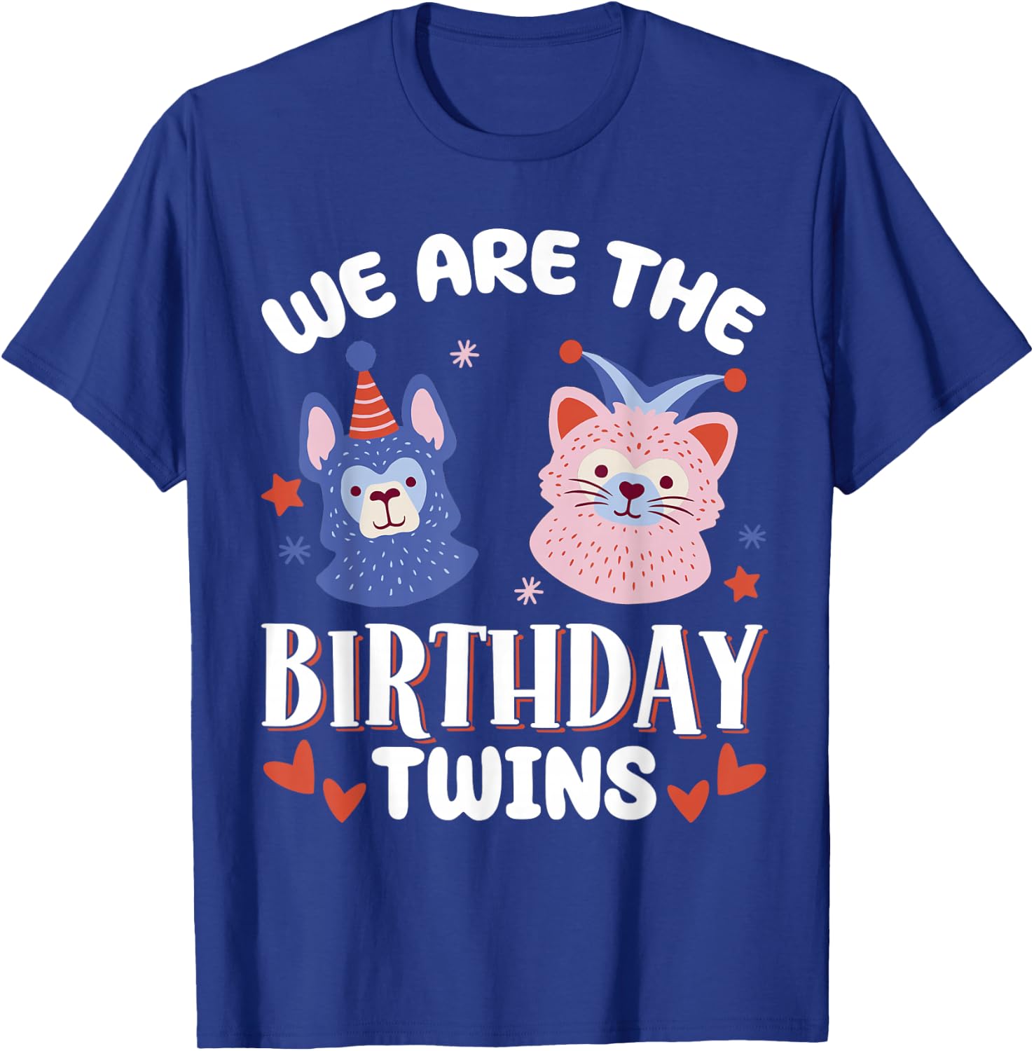We Are The Birthday Twins , Small, Black T-Shirt - T-Shirt | Royal
