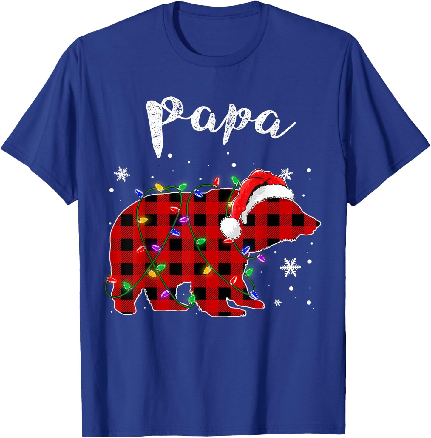 Red Plaid Papa Bear Buffalo Matching Family Pajama Christmas T-Shirt - T-Shirt | Royal