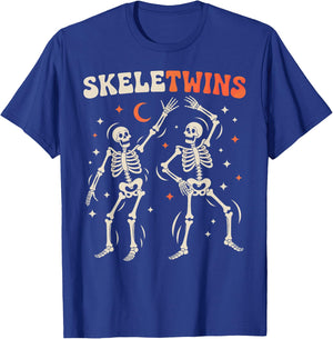 Twins Halloween Skeletwins T-Shirt - T-Shirt | Royal