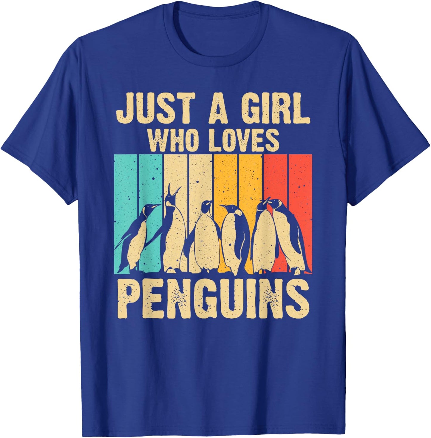 Cute Penguin Art Women Girls Kids Zoologist Penguin Lovers T-Shirt - T-Shirt | Royal
