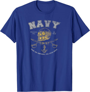 Navy Damn the Torpedoes, Full Speed Ahead T-Shirt - T-Shirt | Royal