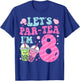 Let's Par-Tea I'm 8 Years Old 8th Birthday Bubble Boba Tea T-Shirt - T-Shirt | Royal