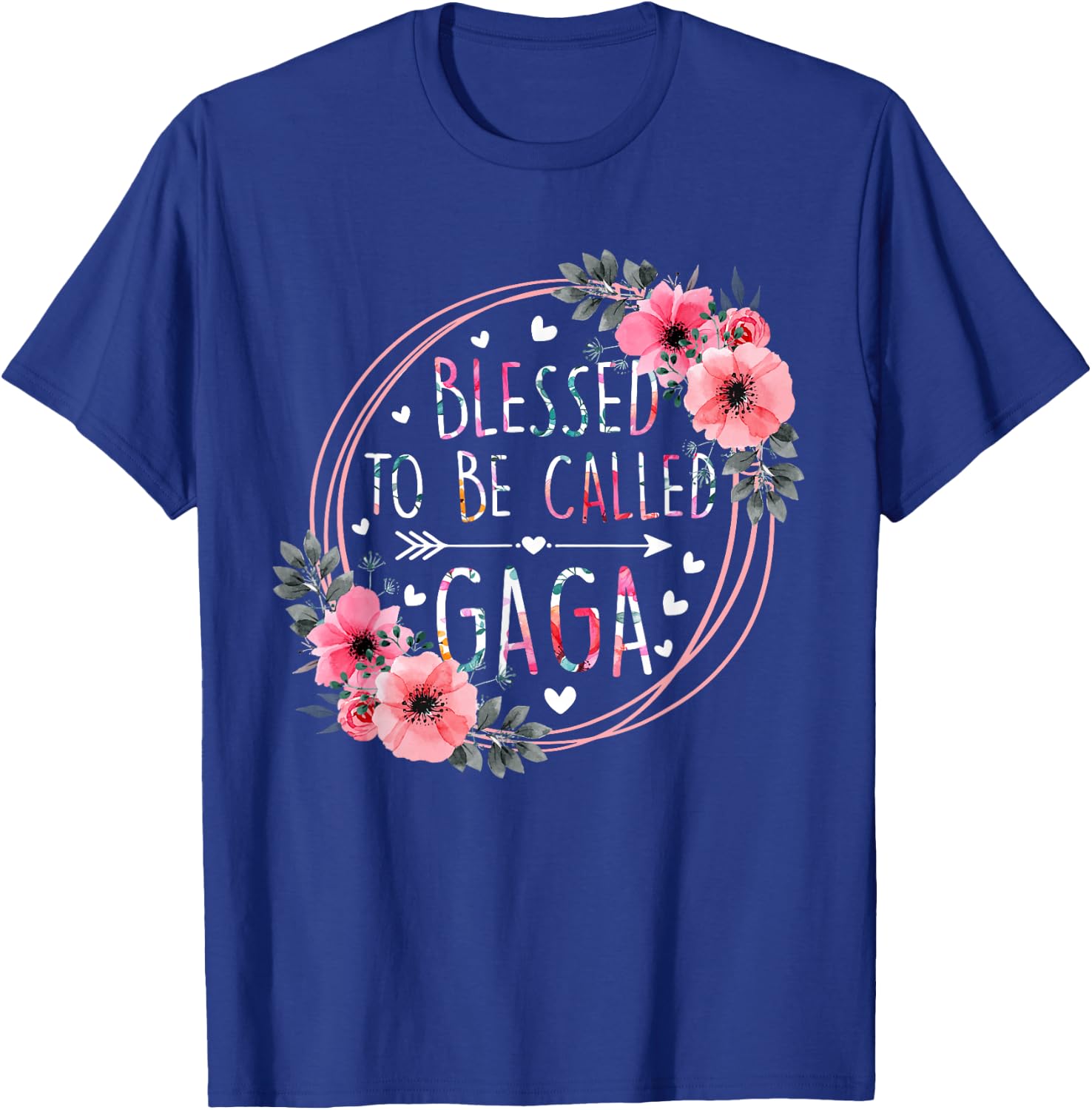 Blessed to be called Gaga Mother's Day Granmda Flower Floral T-Shirt - T-Shirt | Royal