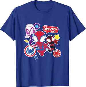 Kids Marvel Spidey and His Amazing Friends Go-Webs-Go Boys T-Shirt - T-Shirt | Royal