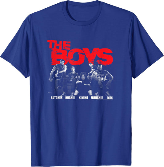 The Boys Black and White Boys on Couch Superhero TV Show T-Shirt - T-Shirt | Royal