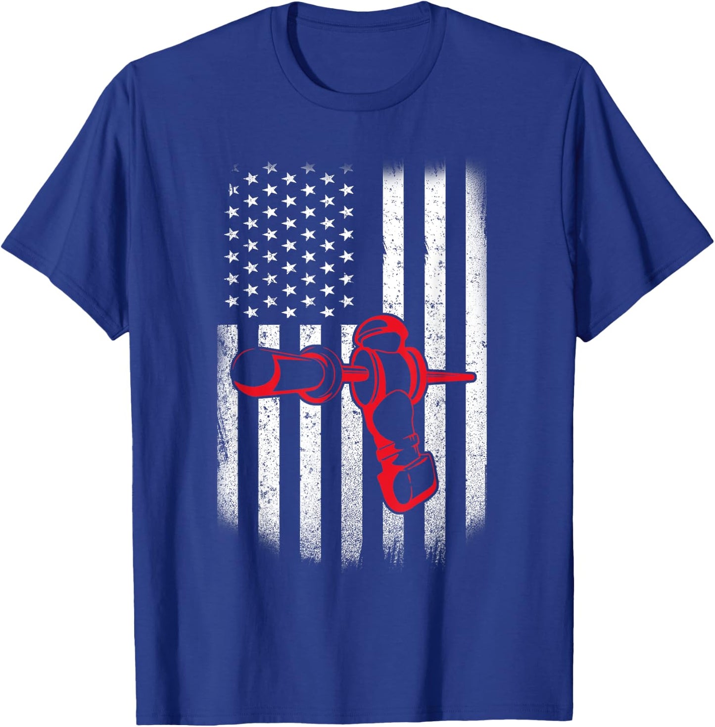 Vintage Distressed American Flag Patriotic Foosball Men T-Shirt - T-Shirt | Royal