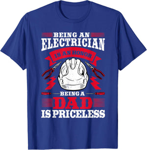 Electrician Dad Electronics Technician Electrical Wireman T-Shirt - T-Shirt | Royal