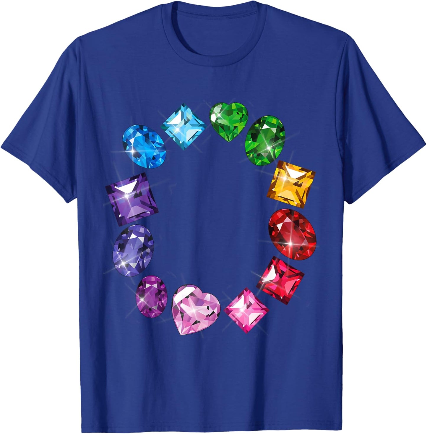 Gemstone Circle Fun Colorful Gemstones Novelty T-Shirt - T-Shirt | Royal