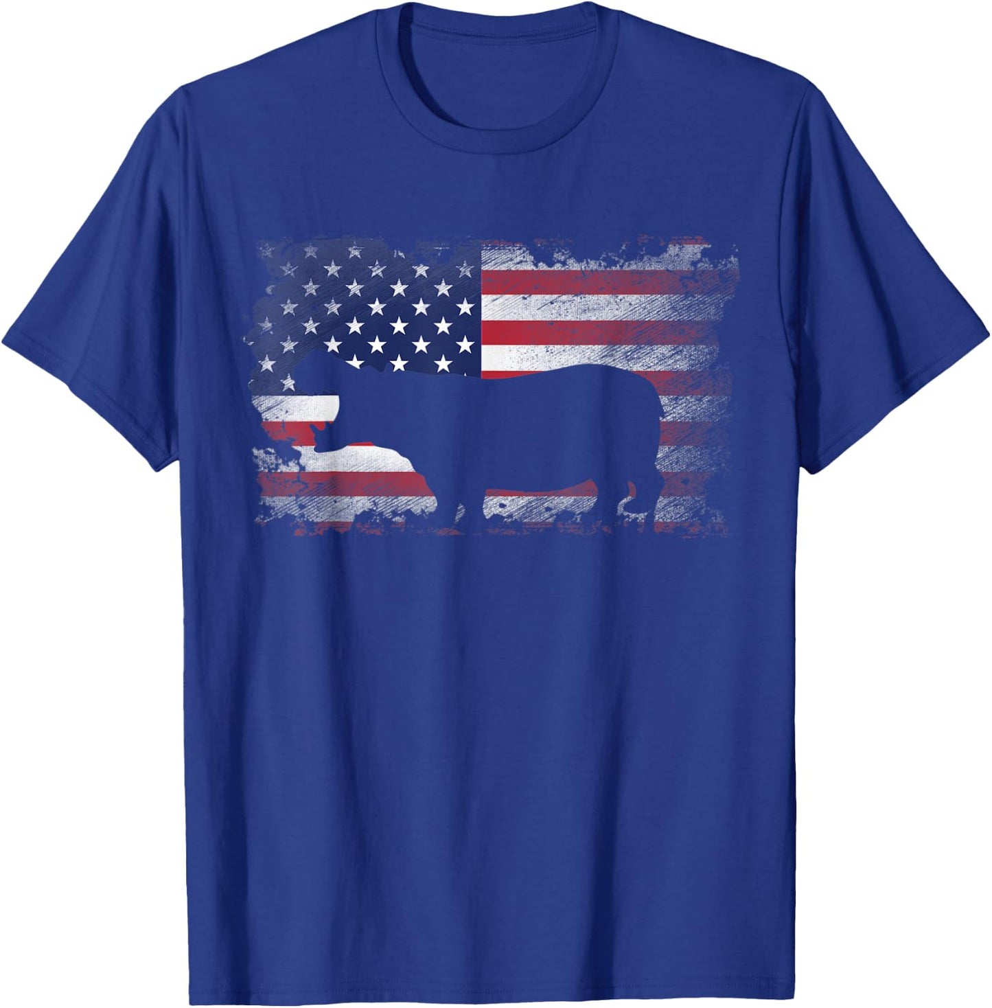 Patriotic Hippo American Flag Cool Wild Animals Lover Kids Men T-Shirt - T-Shirt | Royal