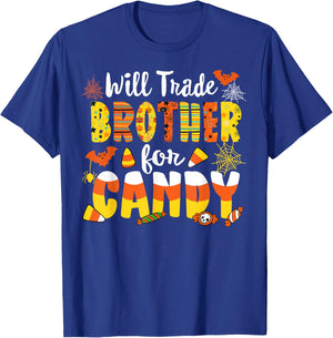 Will Trade Brother For Candy Matching Halloween Sister Girl T-Shirt - T-Shirt | Royal