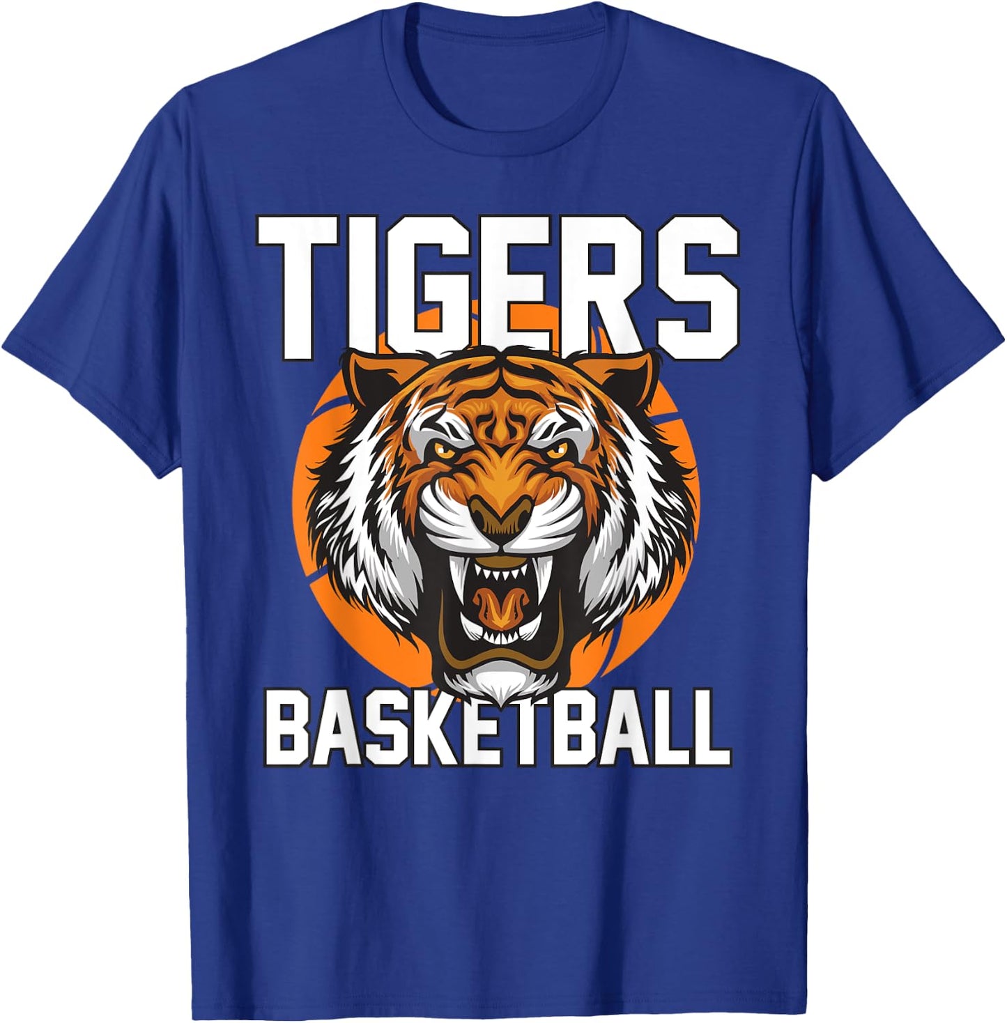 Tigers Basketball Designs Kids -Adults Basketball Fan Blue Small Classic Fit Short Sleeve T-Shirt - T-Shirt | Royal