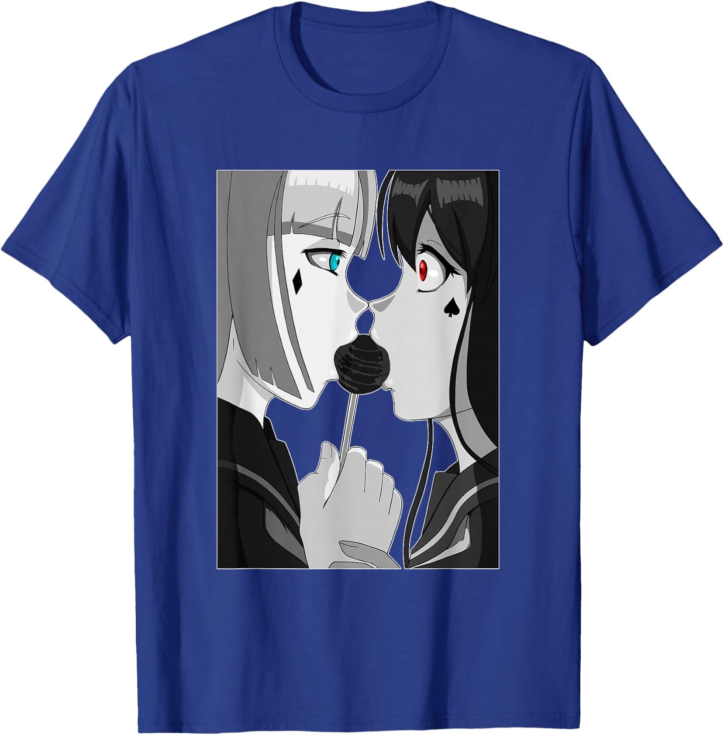 Sweet Lollipop Kiss Anime & Manga Emo Girls Yuri Couple T-Shirt - T-Shirt | Royal