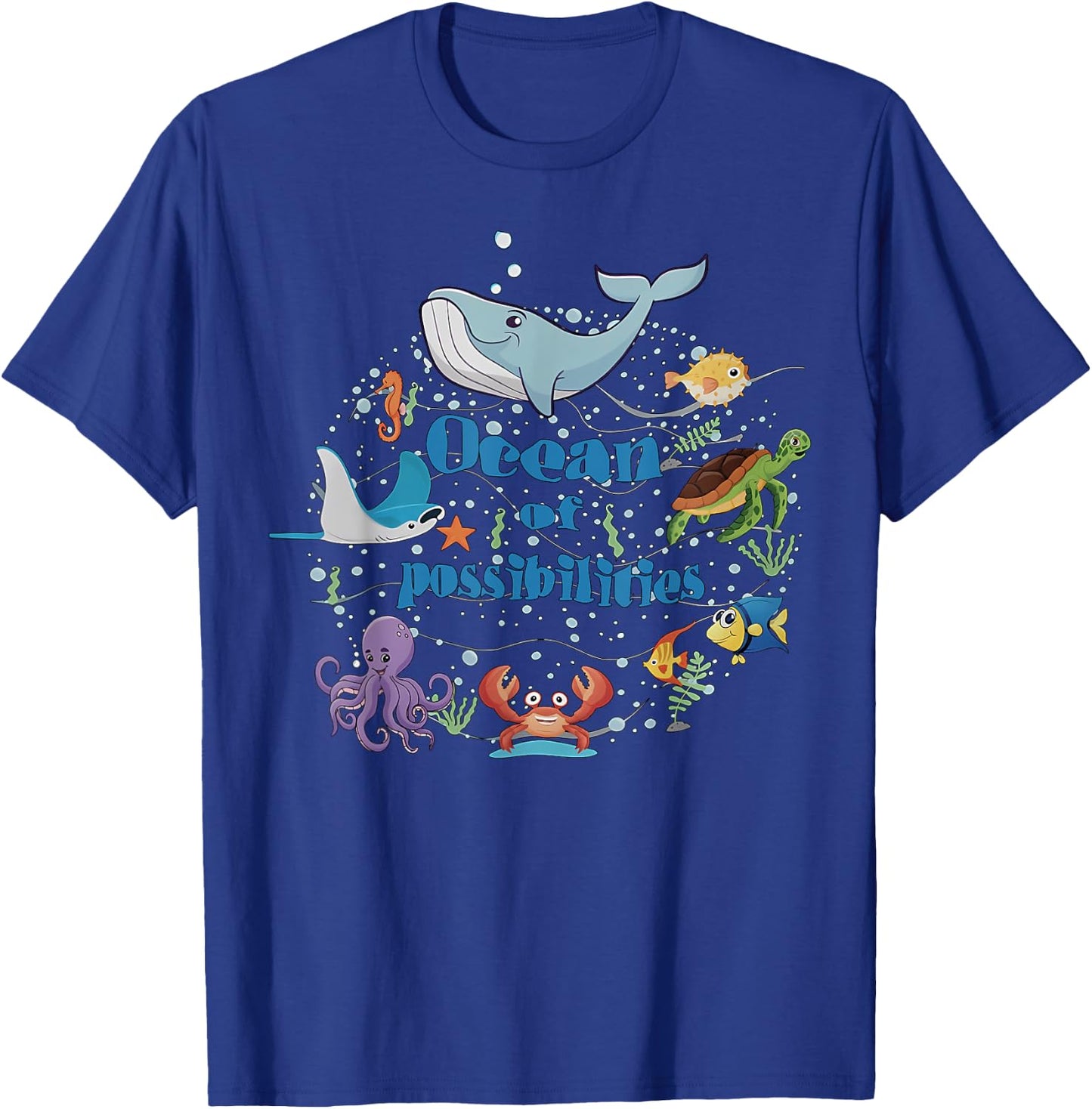 Sea Animal Summer Reading Ocean of Possibilities Librarian T-Shirt - T-Shirt | Royal