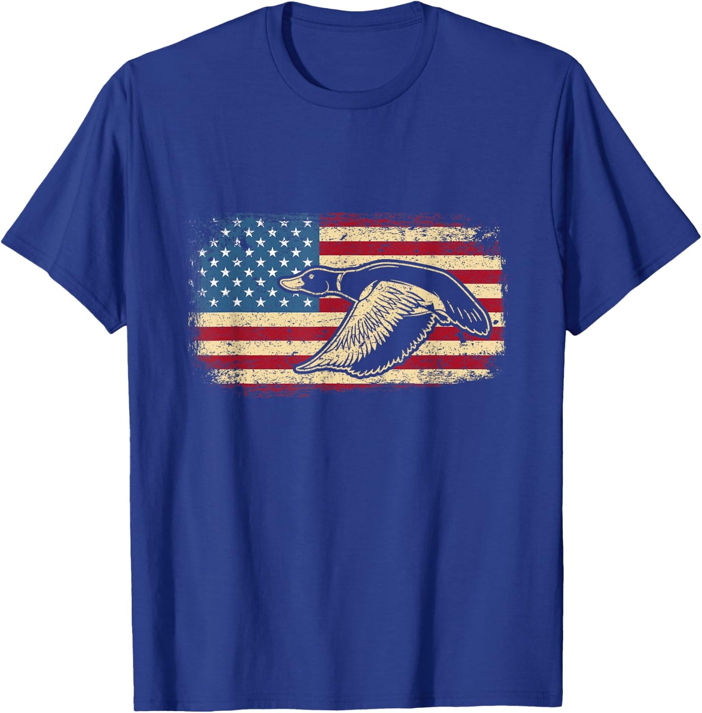 USA Flag Patriotic American Waterfowl Duck Hunting Men T-Shirt - T-Shirt | Royal
