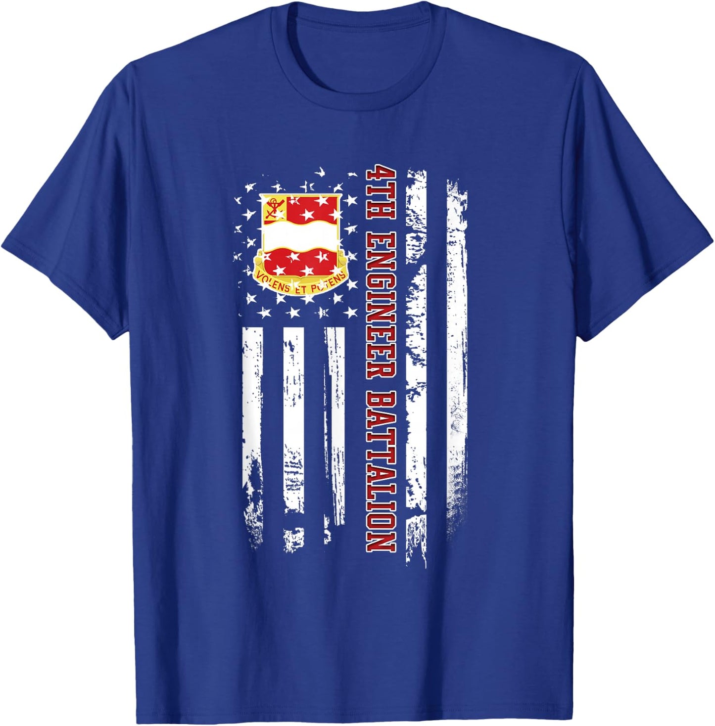 4th Engineer Battalion Veteran USA Flag Veterans Day Xmas Men T-Shirt - T-Shirt | Royal