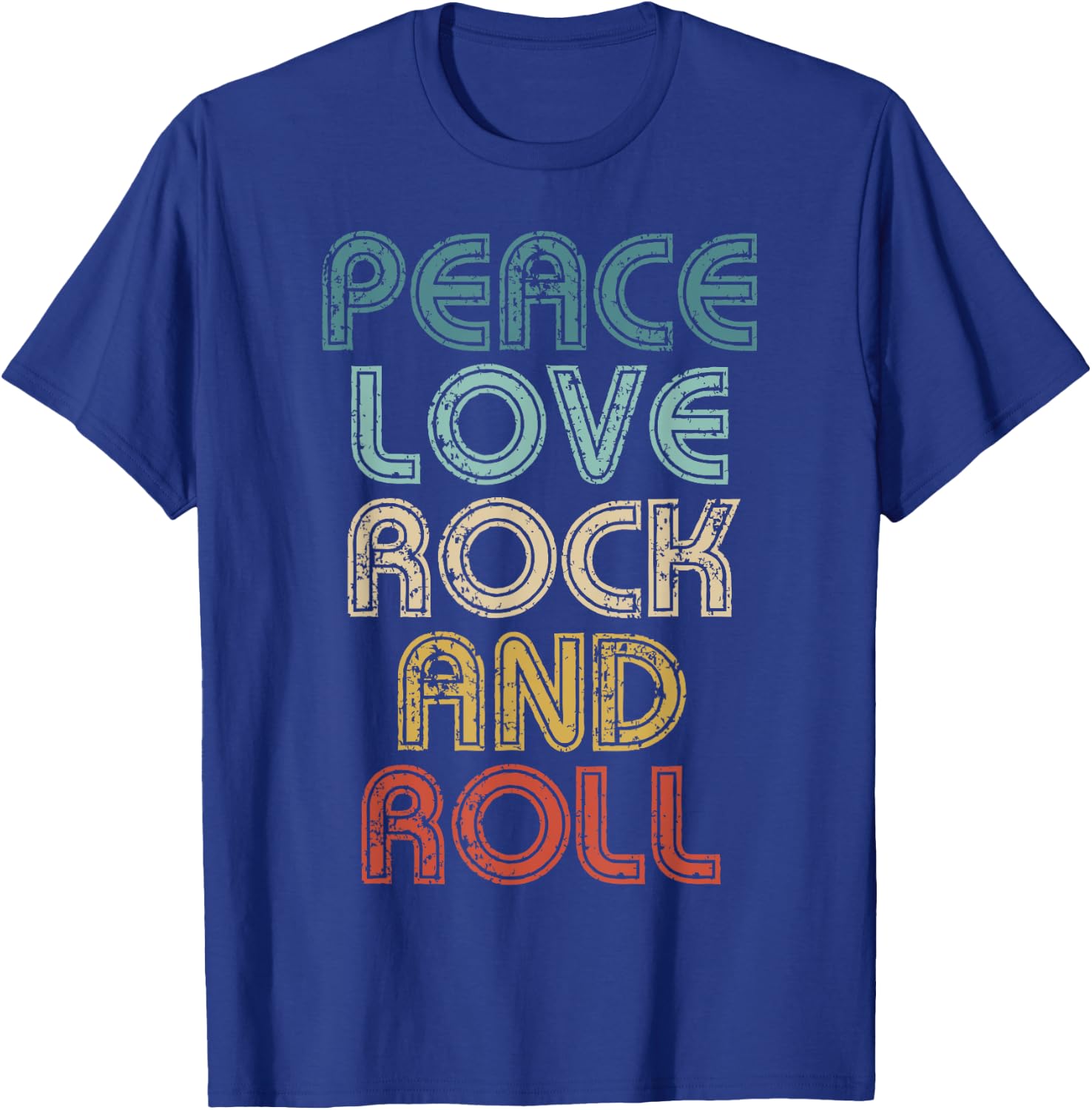 Peace Love Rock And Roll Rock´n´Roll Music T-Shirt - T-Shirt | Royal