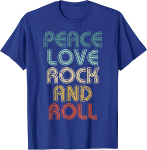 Peace Love Rock And Roll Rock´n´Roll Music T-Shirt - T-Shirt | Royal