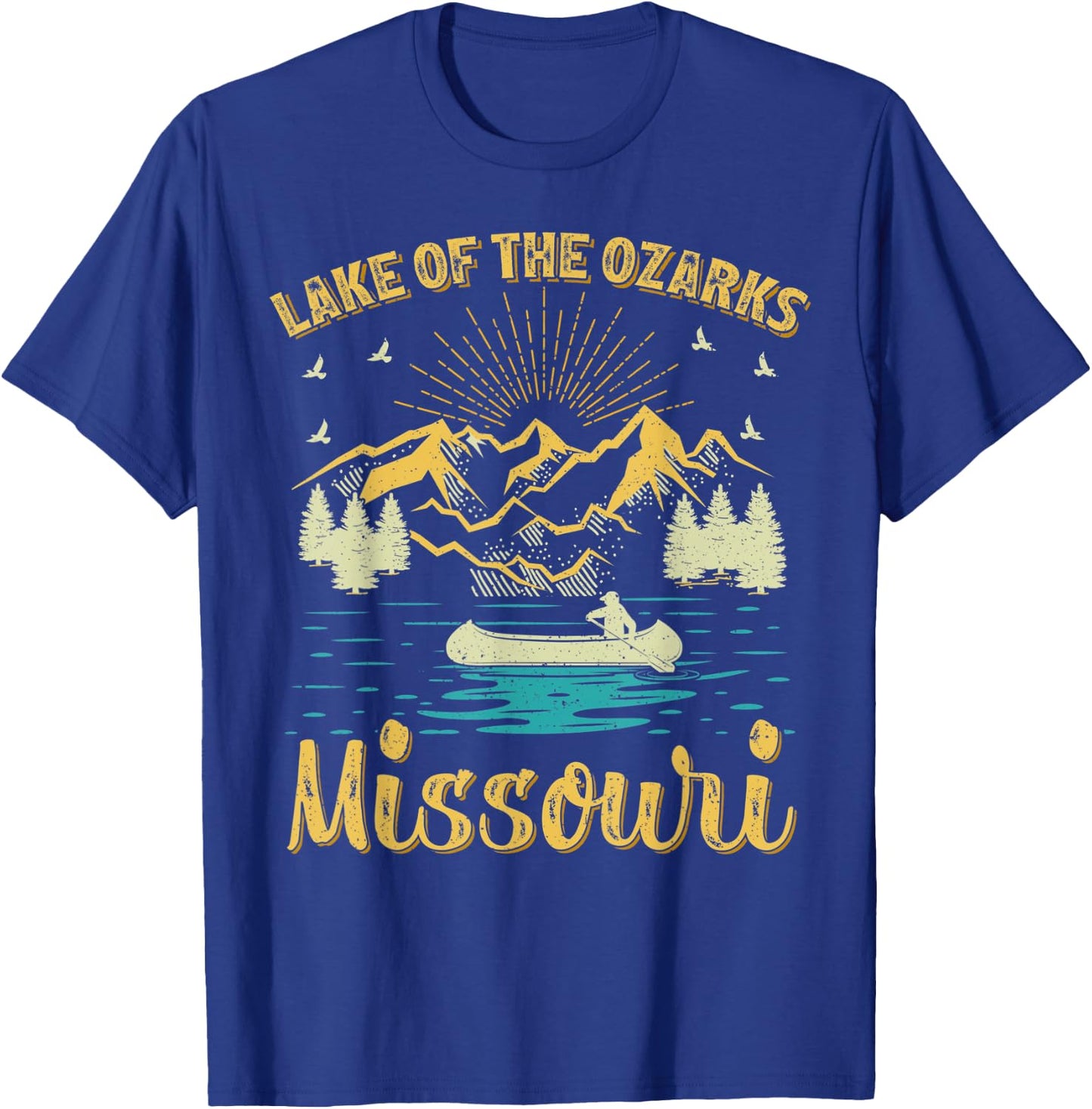 Summer Vacation Retro Mountain Missouri Lake Of The Ozarks Men Women Kids T-Shirt - T-Shirt | Royal
