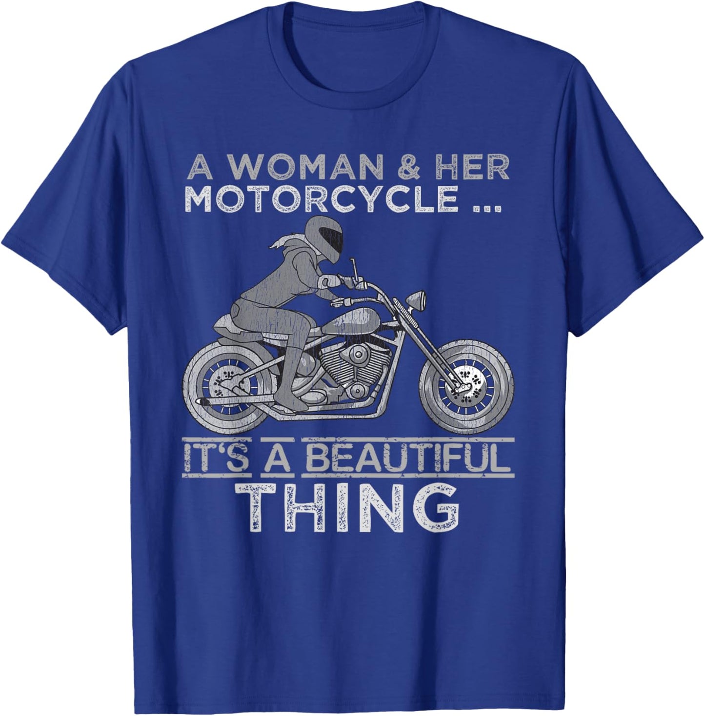 Motorcycle Women Female Motorcycle Gear Sexy Biker T-Shirt - T-Shirt | Royal