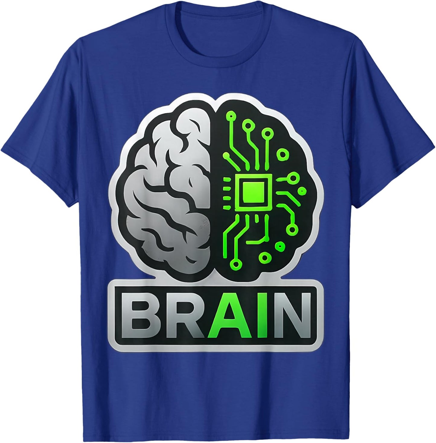 AI Brain Artificial Intelligence Engineer Specialist Coder T-Shirt - T-Shirt | Royal