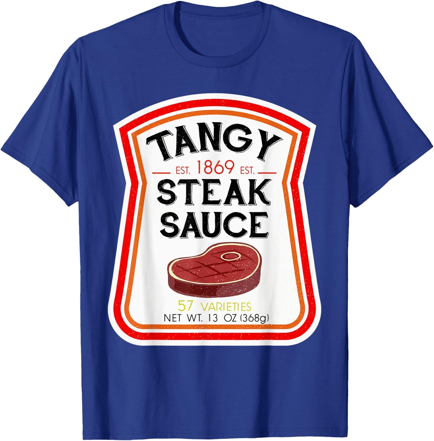 Steak Sauce Bottle Label Halloween 2021 Couples Costume T-Shirt - T-Shirt | Royal