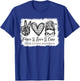 Messy Bun Peace Love Cure Gray Ribbon Glioblastoma Awareness T-Shirt - T-Shirt | Royal