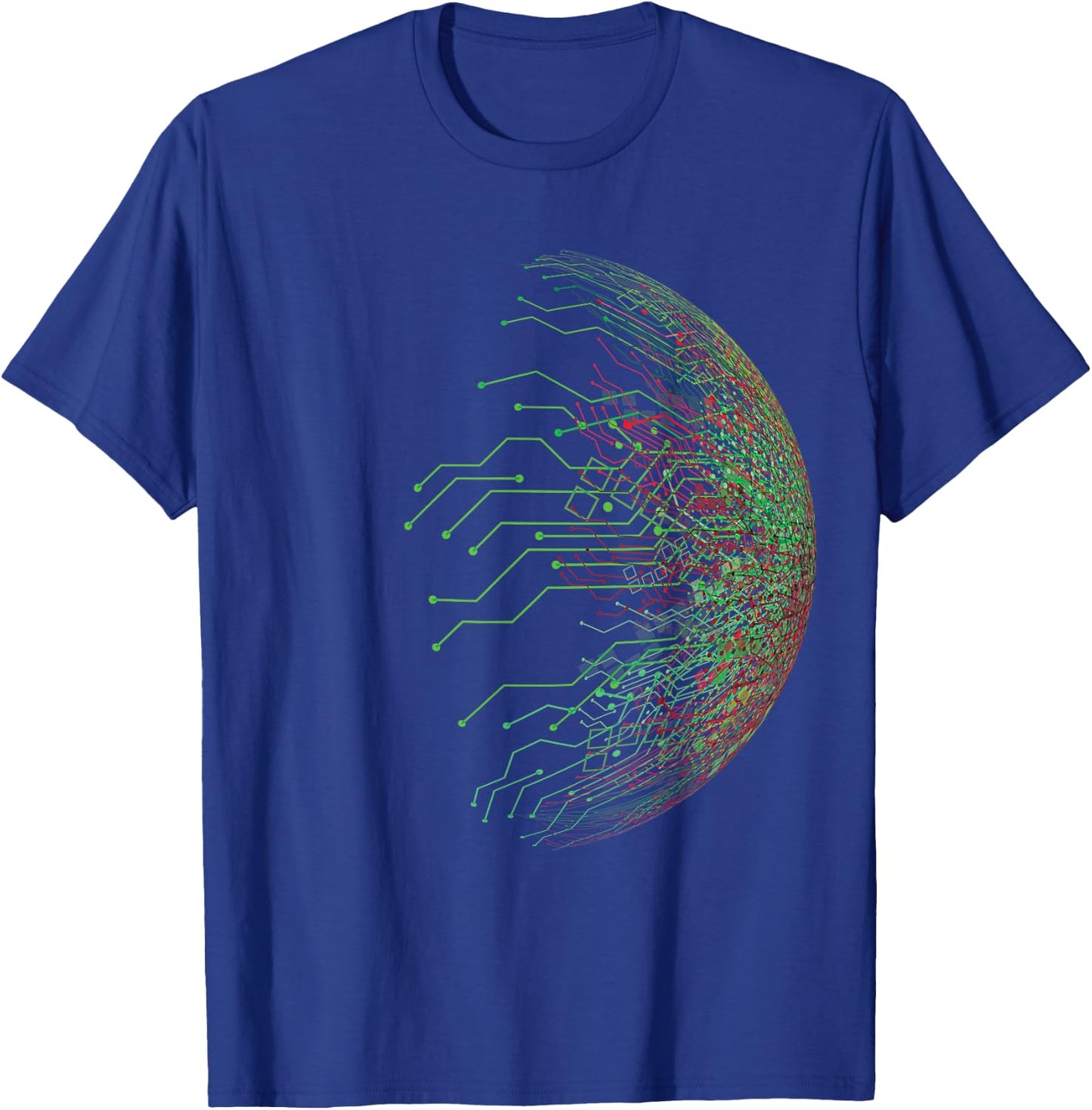 Abstract Circuit Board World Binary T-Shirt - T-Shirt | Royal