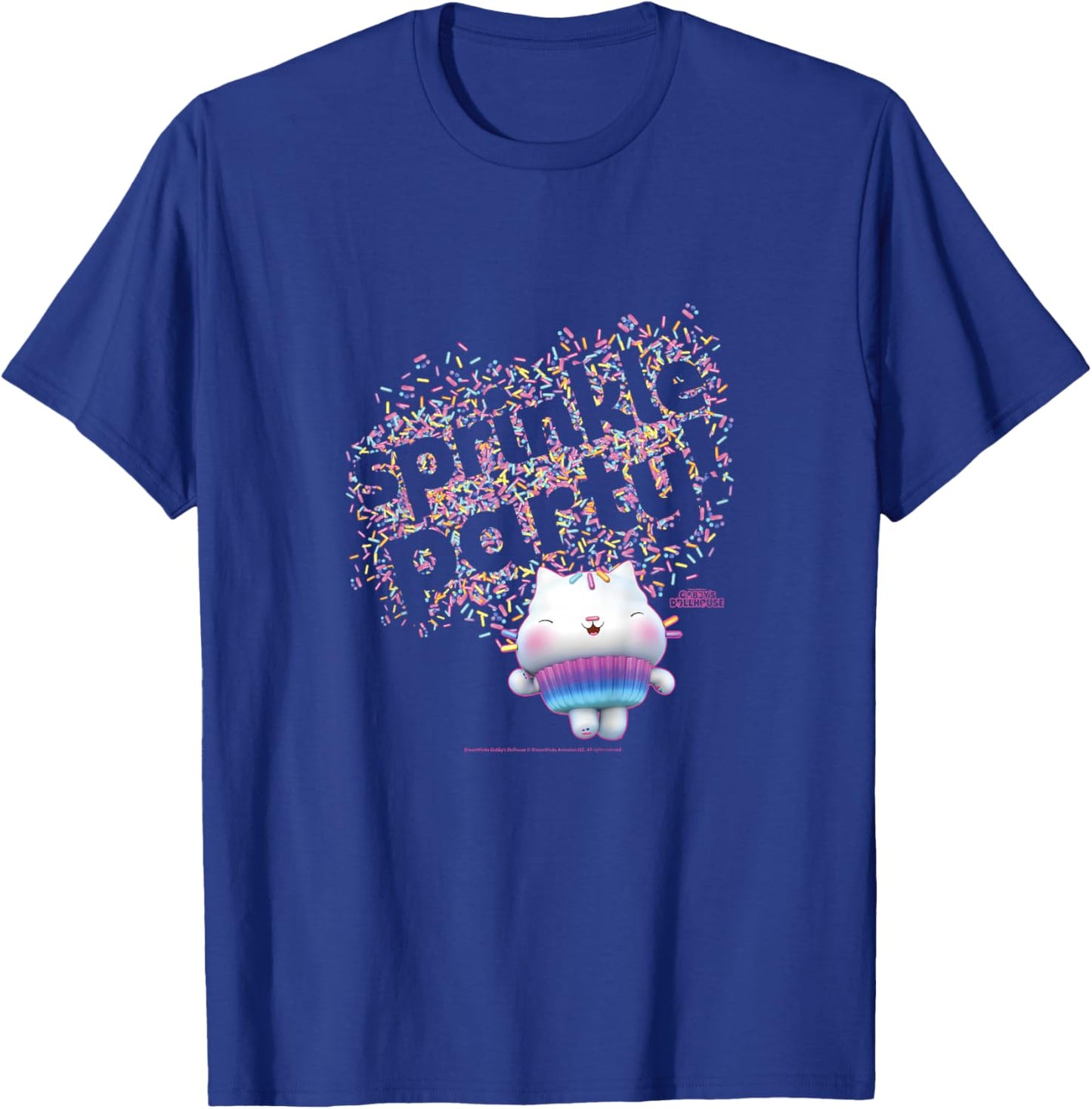 Kids Gabby's Dollhouse Cakey Cat Sprinkle Party T-Shirt - T-Shirt | Royal
