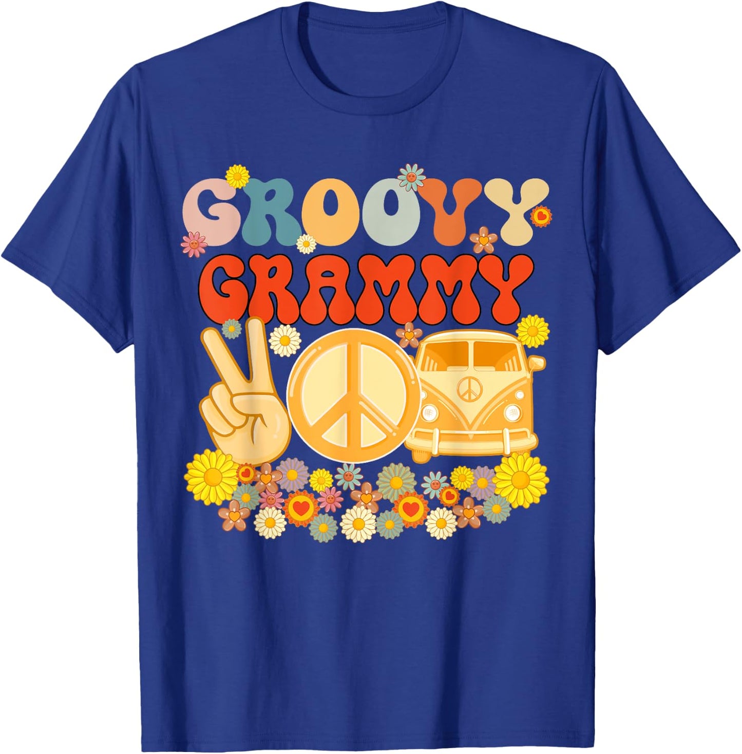 Groovy Grammy Retro Matching Family Baby Shower Mother's Day T-Shirt - T-Shirt | Royal