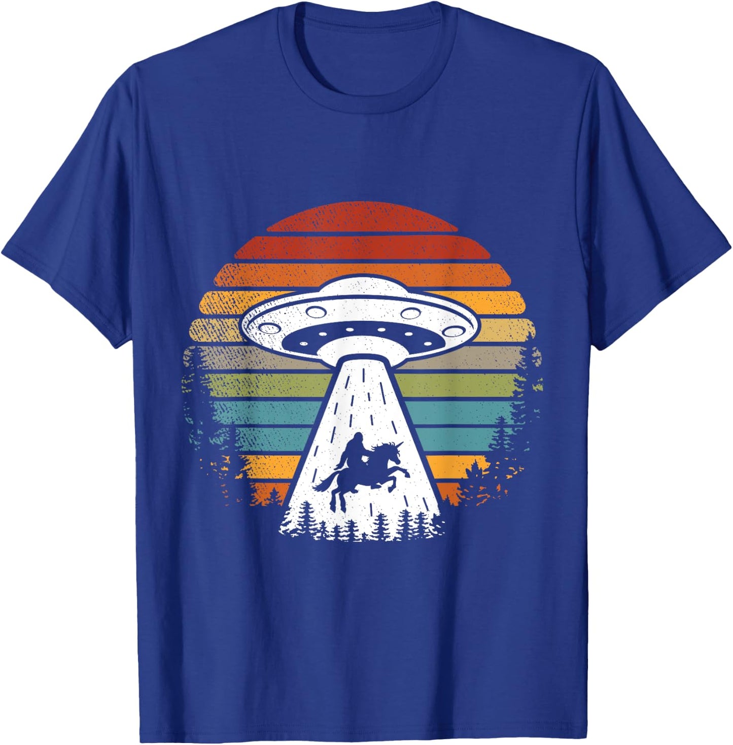 Bigfoot Alien Unicorn Sasquatch UFO T-Shirt - T-Shirt | Royal