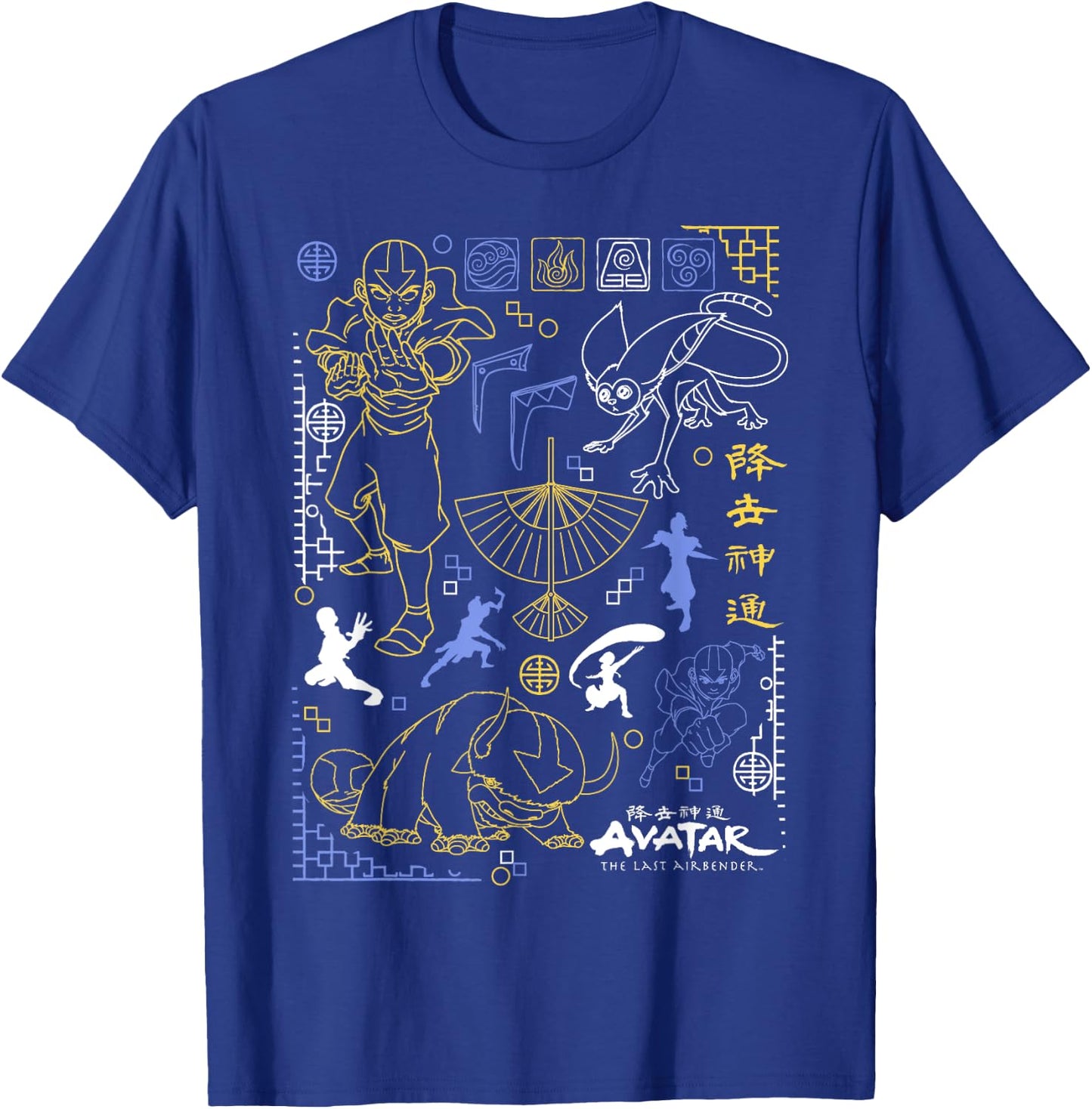 Avatar: The Last Airbender Character Line Art T-Shirt - T-Shirt | Royal