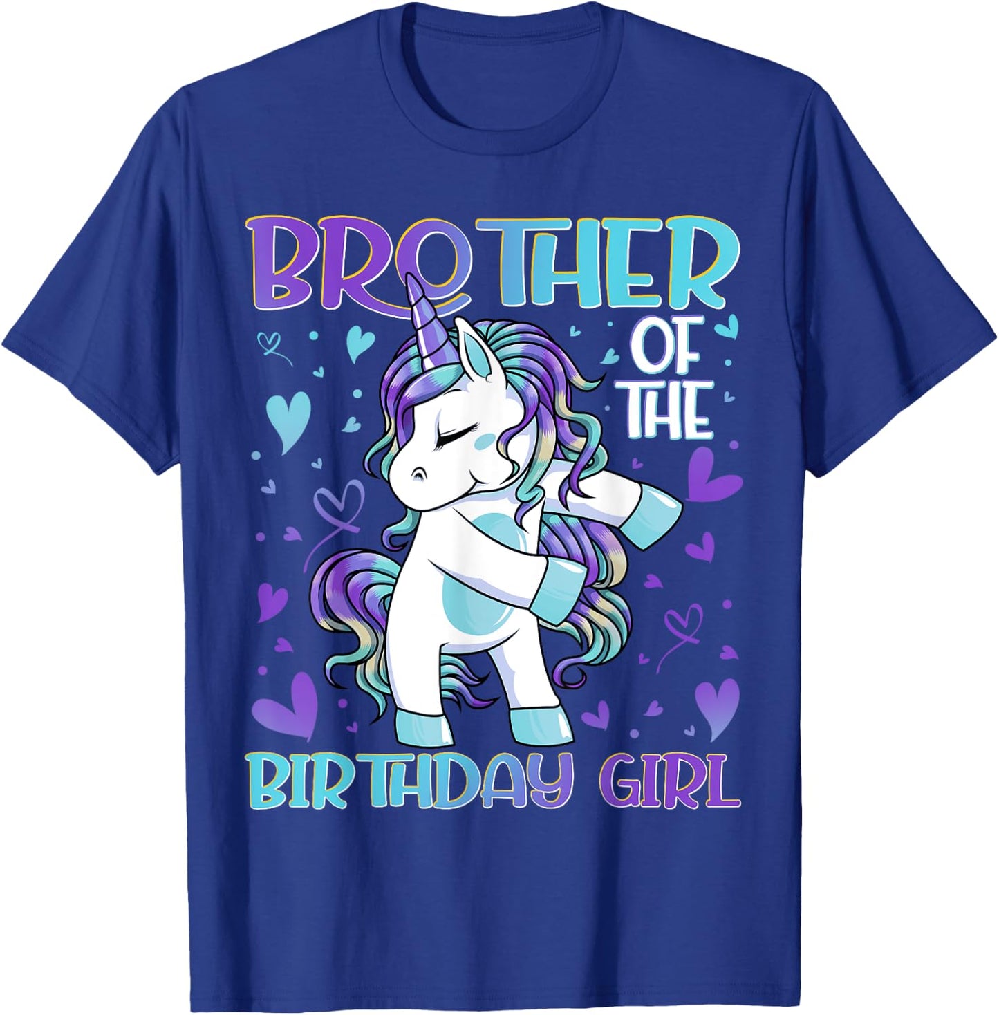 Brother of the Birthday Girl Flossing Unicorn Brother Gifts T-Shirt - T-Shirt | Royal