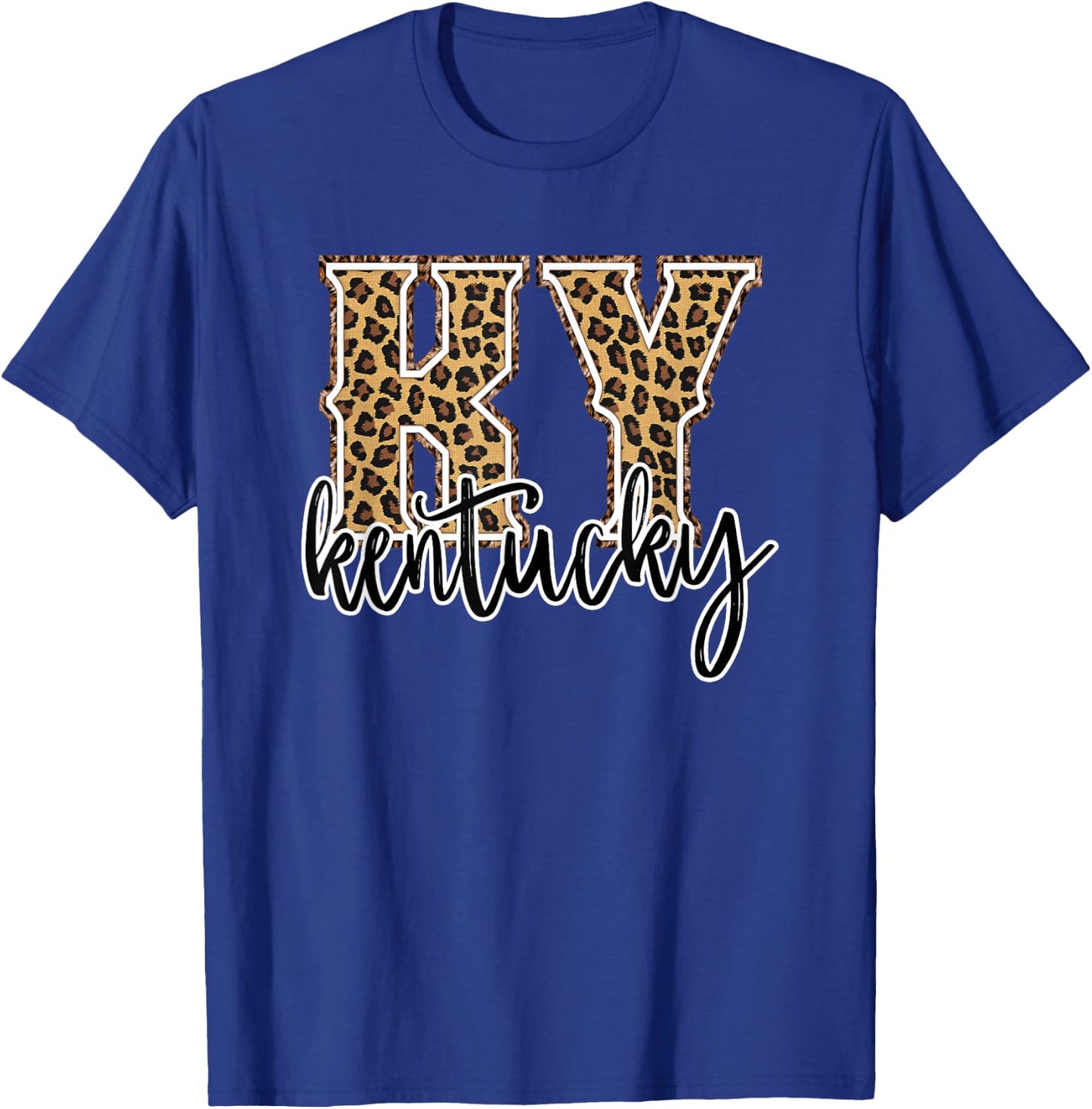 Kentucky State Women's Leopard The Bluegrass State Proud T-Shirt - T-Shirt | Royal