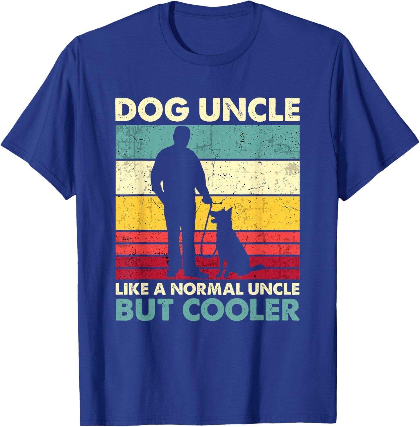 Dog Uncle - Retro Sunset Dog Lover Funny Father's Day T-Shirt - T-Shirt | Royal