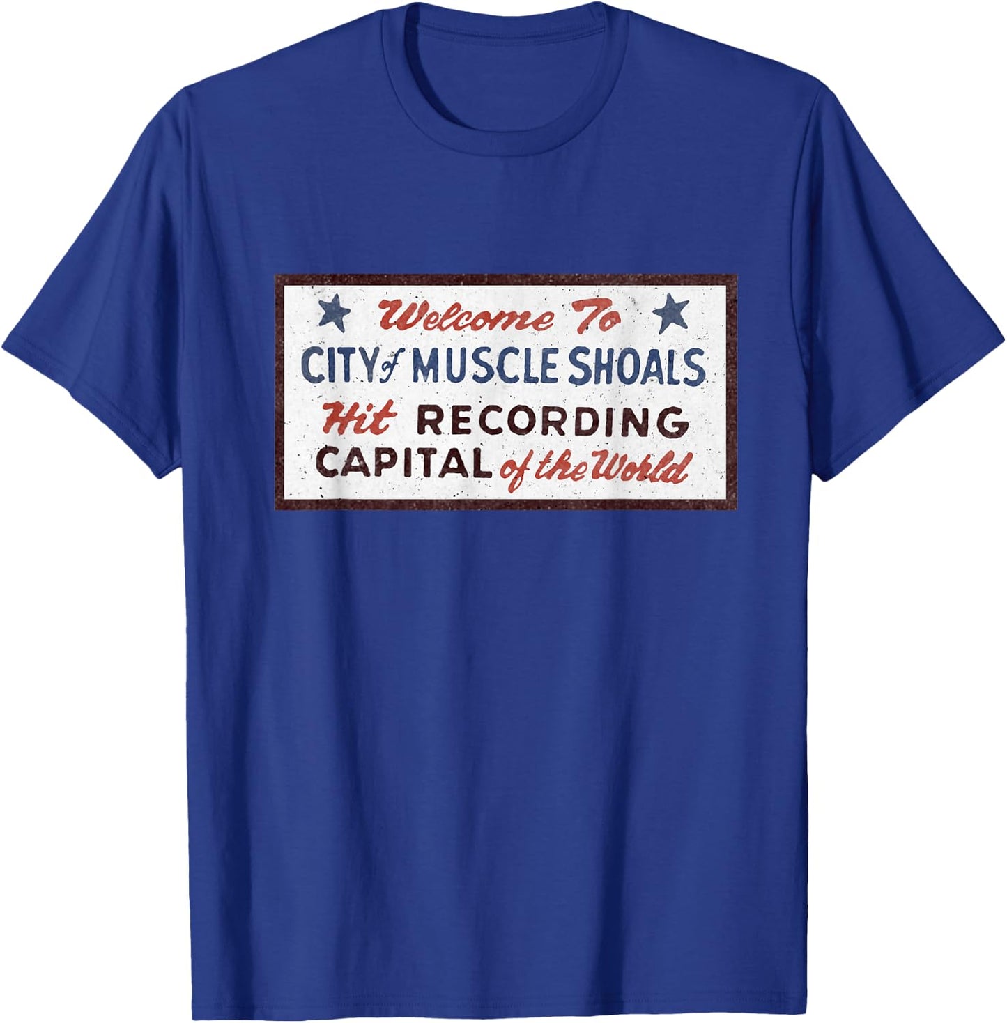 Muscle Shoals Alabama Sign Recording Capital Rock Graphic T-Shirt - T-Shirt | Royal