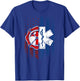 Patriotic Paramedic Firefighter EMT USA Flag EMS T-Shirt - T-Shirt | Royal