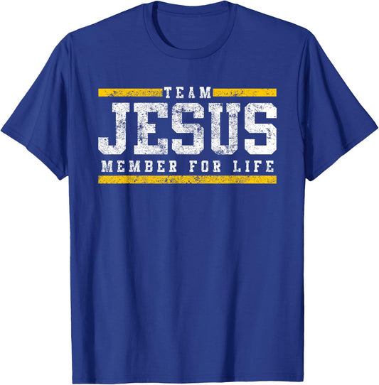 Team Jesus Member For Life Church Men Women Kids T-Shirt - T-Shirt | Royal