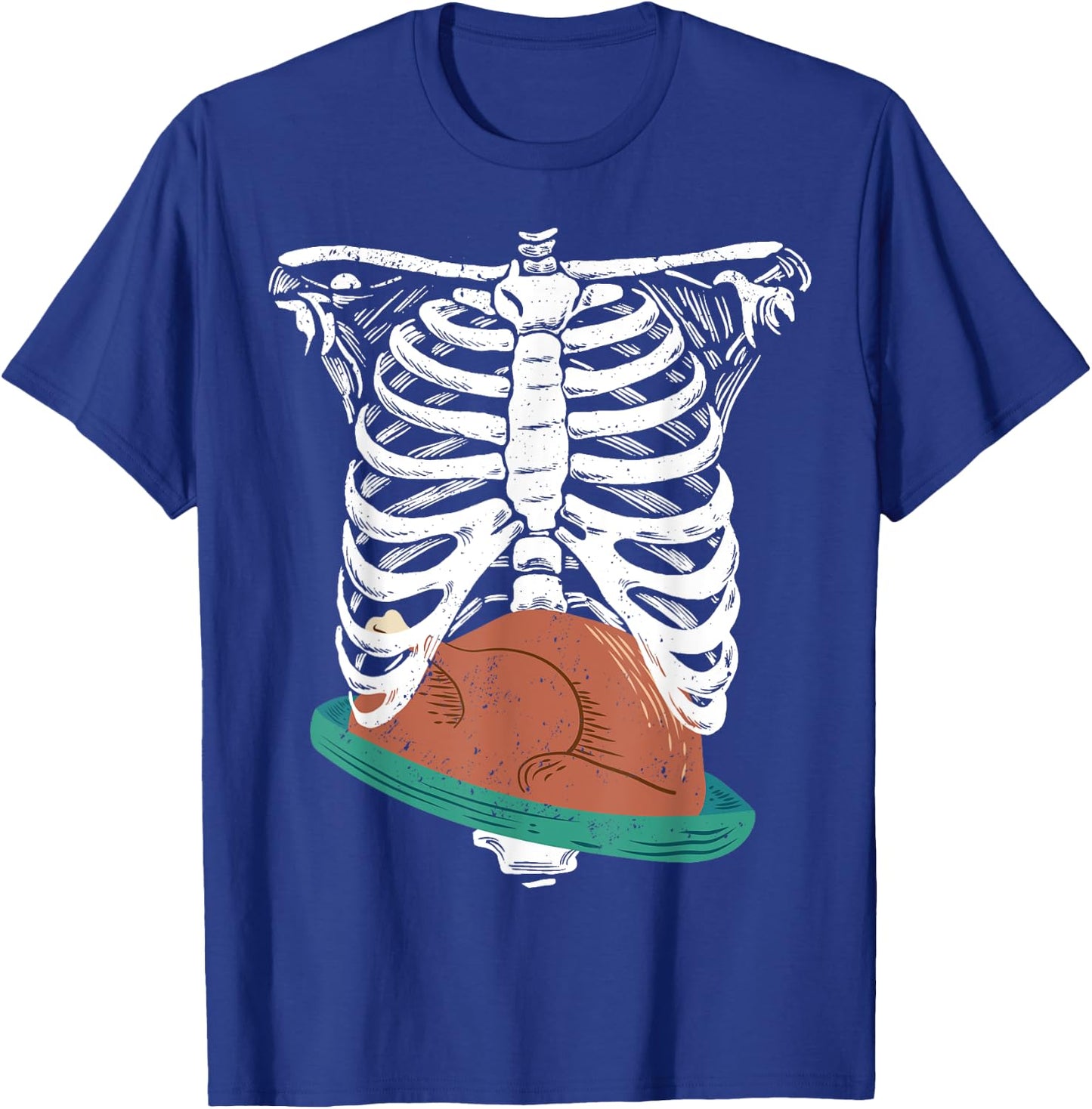 Thanksgiving turkey in ribcage skeleton Xray T-Shirt - T-Shirt | Royal