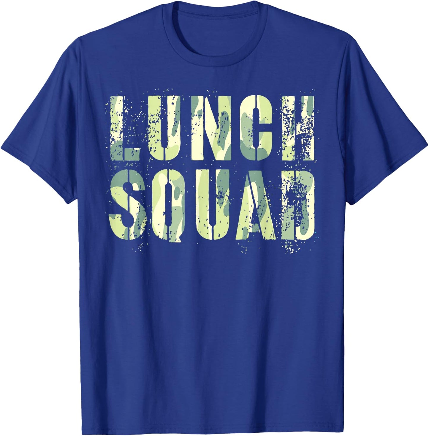 Camo LUNCH SQUAD Vintage School Office Food Service Crew T-Shirt - T-Shirt | Royal