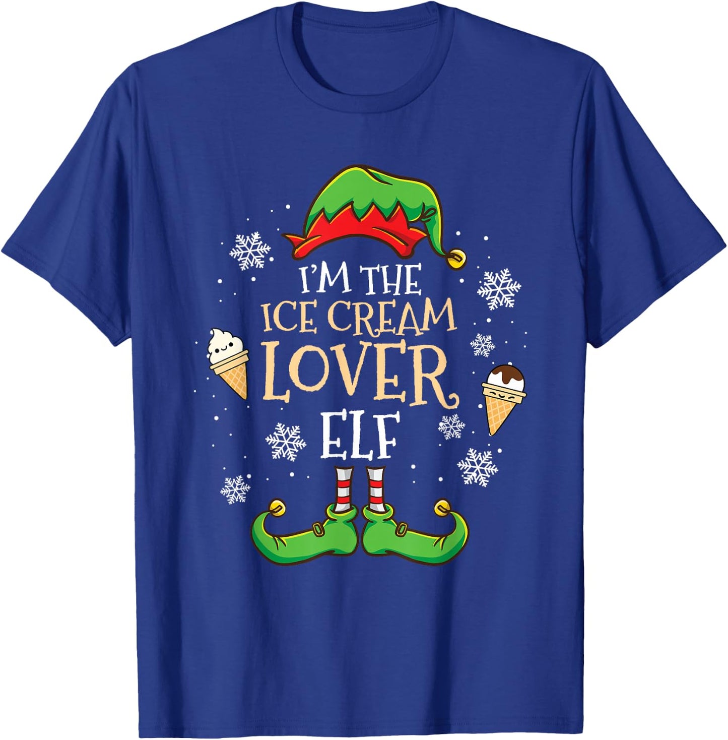 Im The Ice Cream Lover Elf Christmas T-Shirt - T-Shirt | Royal
